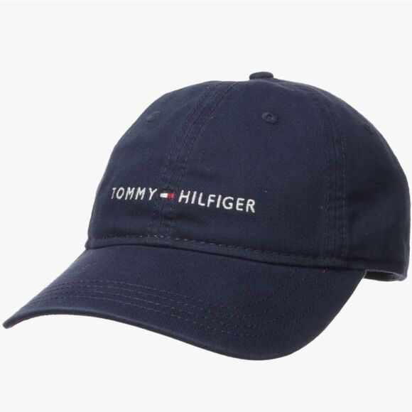🔸️NWT Tommy Hilfiger Blue Logo Unisex Adjustable Baseball Hat One Size - Picture 1 of 11